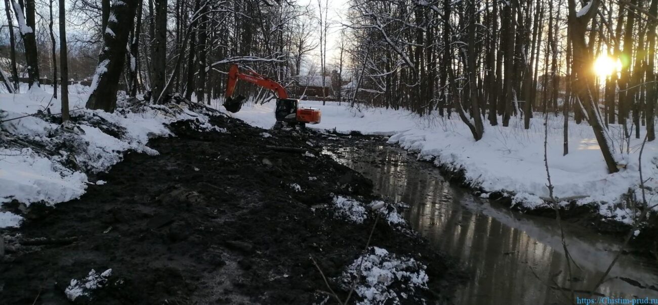 Очистка пруда экскаватором, расчистка водоемов спецтехникой 3 Строительство новых и реконструкция старых прудов