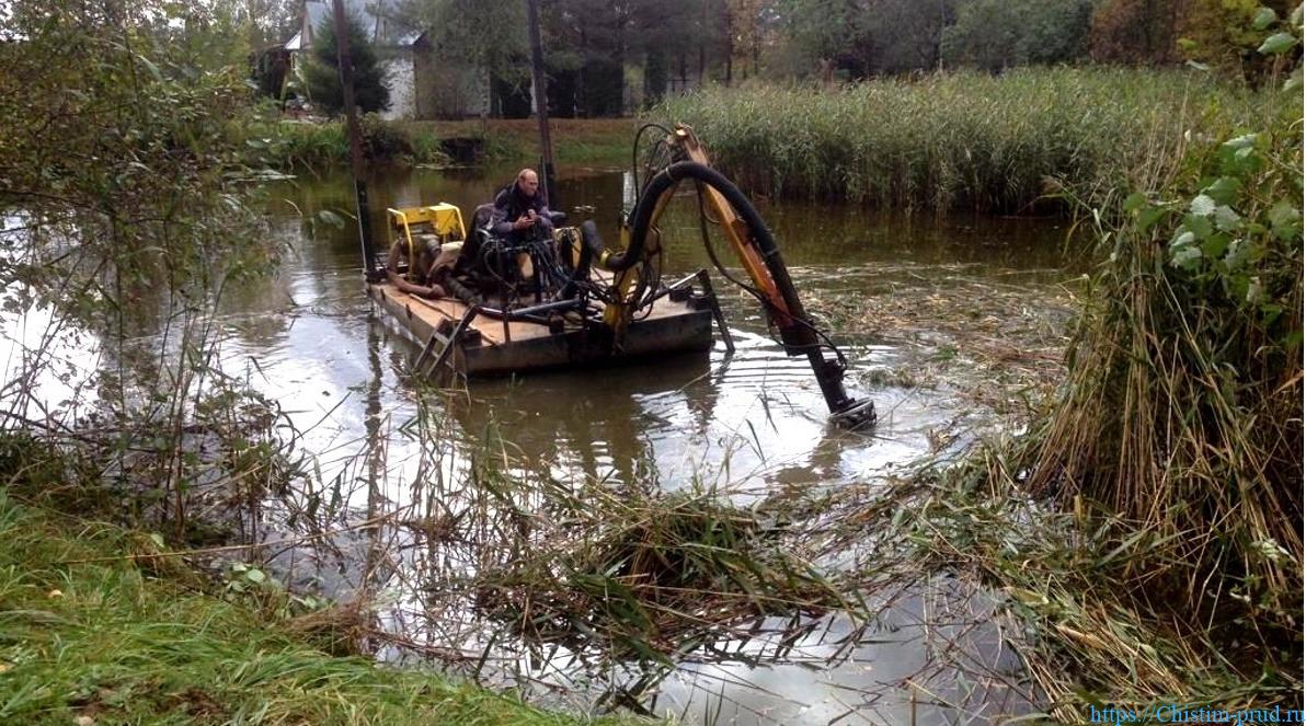Очистка прудов, рек озер и водоемов земснарядом 2 Почистить пруд или водоем с помощью земснаряда