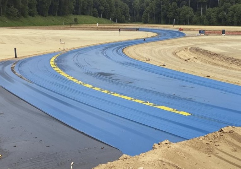 Геосинтетические материалы для укрепления берегов, склонов, откосов и грунтов 4 stroitelstvo avtomobilnoy dorogi cherez bolotistuyu mestnost.