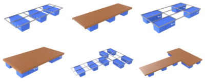 Пример сборки пирса из плавучих модулей на понтонах